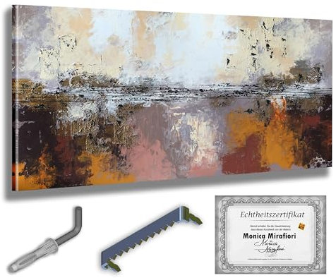 Monica Mirafiori I 100% HANDGEMALT I Acrylbild 'Whisper' | 120x60cm | Modernes Kunstgemälde für Wohnzimmer