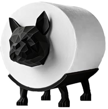 1 Set Porte-Papier Toilette de Bouledogue, Porte-Rouleau de Papier Toilette Amusant, Décoration Salle de Bains, 3D, Rangement Hilarant pour Rouleau de Porte-Papier, Noir