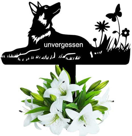 Wondramble Pierre tombale chien pour l'extérieur, décoration funéraire pour chien, résistante aux intempéries, piquet de jardin, plaque commémorative 30 cm