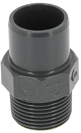 Raccord PVC pression noir droit - M 3/4 - Ø 25 mm - Girpi