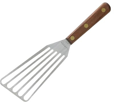 Lamson 33779 Jumbo Slotted Walnut Turner, Stainless Steel