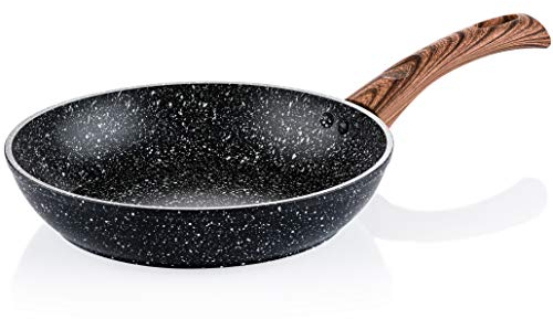 Westinghouse Black Marble Wood Bratpfanne Ø24 cm, Induktion & Alle Herdarten, PFOA-Frei, Non Stick Non Stick Antihaft, Spülmaschinengeeignet