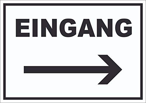 Eingang Aufkleber mit Pfeil nach rechts A5 (148x210mm)