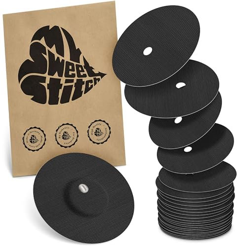 MySweetStitch - 25 x Freestyle Libre 3 Pflaster Rund mit Belüftungsloch, Overpatch Ø 60mm, Made in Germany, hautfreundlich, wasserfest, atmungsaktiv, Schwarz