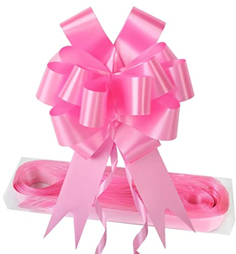 EDATOFLY 30 Pezzi Fiocchi Regalo Grandi, Archi da Regalo Fiocchi Matrimonio Coccarde Fiocco per Fiocchi Matrimonio per Mazzi di Cesti per Auto per Feste di Natale e Matrimoni Fioristi (Rosa)