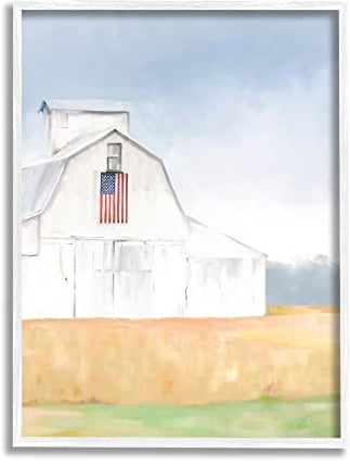 Stupell Industries Amy Hall Amerikanische Flagge, Weiß