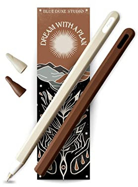 Blue Dune Studio Apple Pencil 2. Generation Schutzhülle für Apple Pencil Case, kompatibel mit magnetischem Aufladen und Doppeltippen, neutrale Farben (Braun/Beige, 2er-Pack)