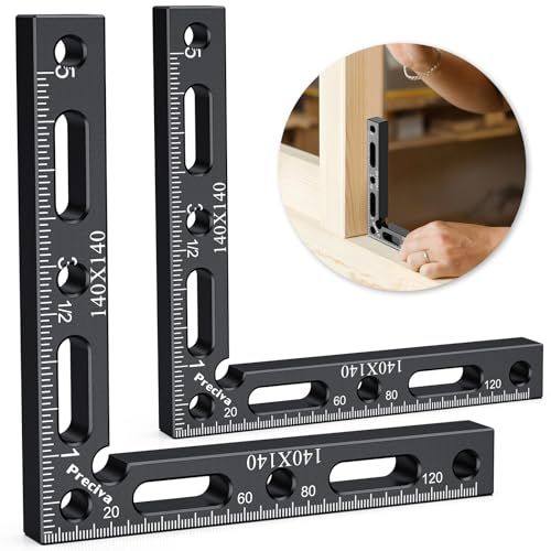 90 Grad Positionierwinkel, Preciva 90 Grad Winkelspanner 14cm Zimmermannswinkel aus Aluminiumlegierung Holzbearbeitungswerkzeuge für Holzbearbeitung, Heimwerken, Handwerk (Keine Klemmzwingen)