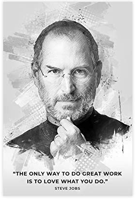 RIKCAT Steve Jobs Leinwand-Poster, Wandkunst, Dekordruck, Bild, Gemälde für Wohnzimmer, Schlafzimmer, Dekoration, ungerahmt, 30 x 45 cm