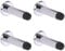 HANDLEZONE® 4 Pack 75mm / 3 inch Projecting Skirting Or Wall Mounted Door Stop, Concealed Fixing, Rubber Buffer Stopper - Polished Chrome