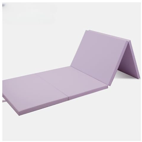 Klappbare Gymnastikmatte for Herren und Damen, schalldichte Gymnastik, verdickendes Tanzseil, Spring-Yoga-Matte, dreifaches, vierfaches Pad (Color : Purple, Size : 244x91cm/96x35.8in)