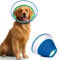 Halskrause Hund Weich, Hundekragen Leckschutz mit PVC, Schutzhalsband Katze, Kegelhalsbänder, Verstellbar Genesungshalsband, Leicht Halskrausen für Hunde, Haustier Elisabethanischer, Grün & Blau, XXL