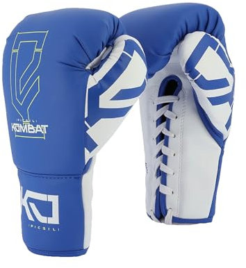 Picsil Kombat Guantes de Boxeo Kronos Pro Lace Up, Guantes de Entrenamiento para Muay Thai, MMA, Kickboxing, Diseño Unisex (Sky, 10oz)