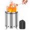 Brasero Exterior, Hoguera portatil de Acero Inoxidable Pozo de Fuego Fire Bowl Estufa de leña pequeña para Camping Patio Trasero, jardín, Picnic, Patio, Interior, combustión de leña/pellets