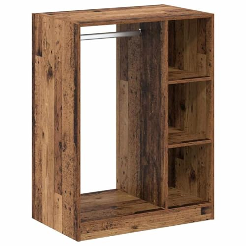 vidaXL Wardrobe with Shelf Old wood 77 x 48 x 102 cm Engineered wood, Bedroom Storage Solutions: Modern Wardrobe, Minimalist Closet Organizer, Functional Unit, Ample Space Maximizer