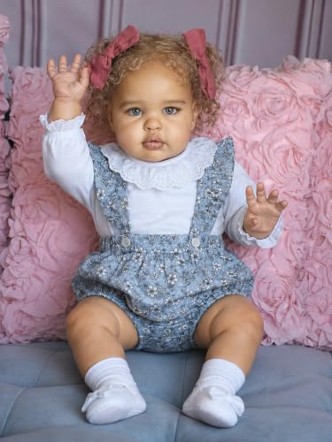 Zero pam 60CM Gemischtrassig Reborn Baby Vinyl Lebensecht Mädchen | StoffkörperReborn Puppen Lebensecht mit Bauchnabel, Reborn Babypuppen Wie Echt mit Haaren, Reborn Baby mit Zubehör Für Kinder