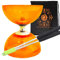Orange Cyclone Quartz II Triple Bearing Diabolo mit Aluminium 'Metall' Sticks und Tragetasche - Pro Clutch Diablo Set