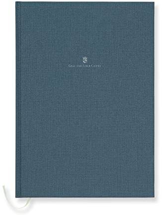 Graf von Faber-Castell 188635 - Notizbuch mit Leineneinband blau, DIN A4, 160 Seiten 100 g/m² Papier