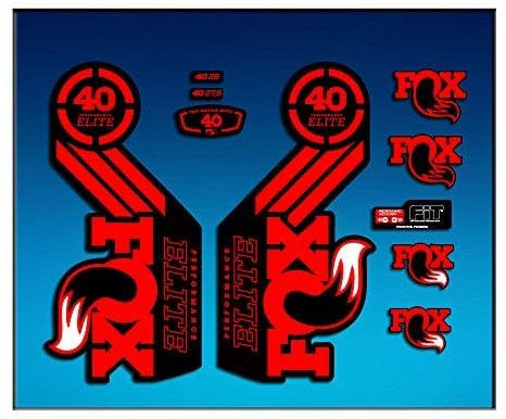 Ecoshirt RK-XNMM-A83L Aufkleber Sticker Fork Fox 40 Elite Series Am68 Aufkleber Decals Autocollants Adesivi Forcela Gabel Fourne, rot