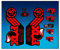 Ecoshirt RK-XNMM-A83L Aufkleber Sticker Fork Fox 40 Elite Series Am68 Aufkleber Decals Autocollants Adesivi Forcela Gabel Fourne, rot