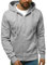 OZONEE Herren Kapuzenpullover Sweatjacke Sweatshirt Farbvarianten Kapuzenjacke Kapuzenpulli mit Reißverschluss Langarm Hoodie Sport Style Casual Fitness Training Basic 02B GRAU L