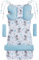 Medi Partners Sitzauflage Kinderwagen Buggy Baby Sommer Kindersitz Einlage Universal - 5tgl Gurtpolster + Spielbogen Kinderwagenset Babyschale (Teddybear mit hellblauen Minky)