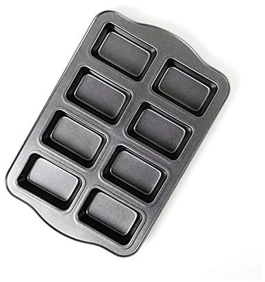 Kilimazart Mini-Laib-Pfanne 8-Kavitäten-Backformen aus Kohlenstoffstahl Antihaft-Brotbackform Einteiliges Design