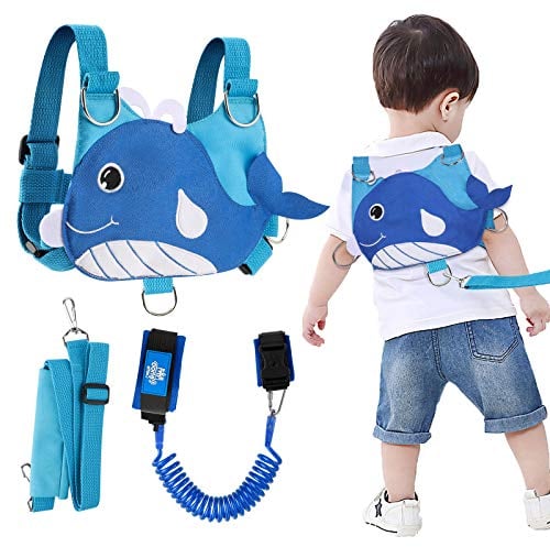 Lehoo Castle Kinderleine, Walfisch Leine für Kinder, Kinderleine mit Geschirr, Anti-verloren Gürtel Handgelenk