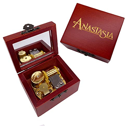 Youtang Spieluhr, geschnitzte Holzspieluhr mit Aufziehmechanismus, Geschenk für Weihnachten, Geburtstag, Valentinstag (Stimme: Once Upon A December, Gold)