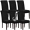 SHILV. HOME 100% Wasserdicht Esszimmer Stuhl Abdeckung Stretch Jacquard Parsons Stuhl Slipcover Abnehmbar Waschbar Stuhl Protector (Schwarz,Set of 6)