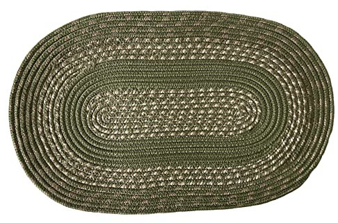 LaVelahome Zerbino in corda intrecciata mare barca OVALE intrecciato (Verde, 40_x_60_cm)