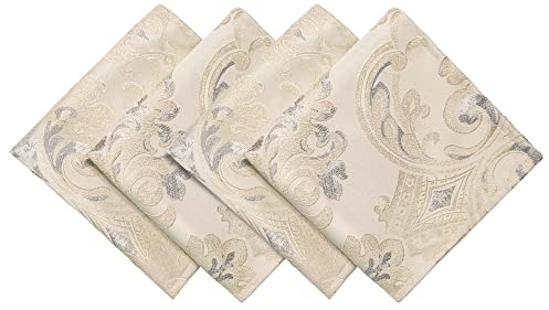 TOPLUXE Cloth Napkins Set of 4, Napkins Reusable 45x45cm, Dining Table Decoration for Dining Room/Restaurant (Light Champagne)