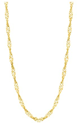 Sofia Milani - Damen Halskette 925 Silber - vergoldet/golden - Singapur Kette - N0635