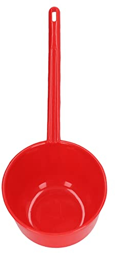Wasserschaufel mit Verlängertem Griff, Kunststoff-Wasserkelle für Garten-Badezimmer-Küche (Rot)