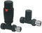 Noir Designer Straight TRV Thermostatic Radiator Valves 15mm Black | Energy Saving |