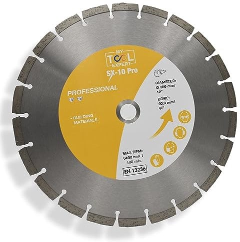 300mm Universal Segmented Diamond Blade For Petrol Disc Cutter, SX-10 PRO Diamond Cutting Discs for Masonry Cutting, Bricks, Reinforced Concrete, Roofing Materials, Kerb