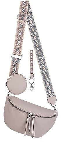 EAAKIE Bauchtasche Umhängetasche Crossbody-Bag Hüfttasche Kunstleder Italy-Design (GREAM)