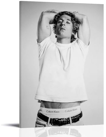 OqcEha Jeremy Allen Retro-Poster, Schauspieler, schönes Wandkunst, Bild, Gemälde, Leinwanddrucke, Kunstwerke, Schlafzimmer, Wohnzimmer, Dekoration, 20 x 30 cm, Weiß