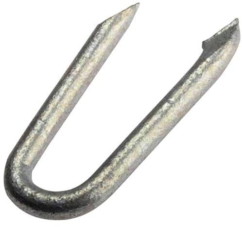 U Nails Netting Staples Fence Nail for Garden Chicken Wire Netting Mesh Wire Fencing 100g (Approx 110 pcs) Heavy Duty 14 Gauge 20mm Pins Galvanised Zinc Plated for Rust Resistance and Longer Life