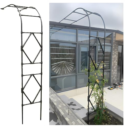 60–300 cm Breiter Halbseitiger Gartenbogen, Wetterfester Metall-Rosenbogen, Torbogen Rankhilfe Pergola Rankgitter, Feierliche Dekoration des Hochzeitsbogens(300CM/119.1IN)