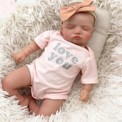 Neue 48CM bereits gemalt Rosalie Neugeborene Baby Puppe Neugeborene Baby Reborn Puppe Handfarbe mit Genesis 3D Hautton