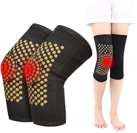 Rakiuty Ginocchiere Autoriscaldanti,Ginocchiera Riscaldata,Ginocchiere Autoriscaldanti in Tormalina,Massaggiatore Gambe,Ginocchio Riscaldato per Alleviare lo Stress,1 Paia