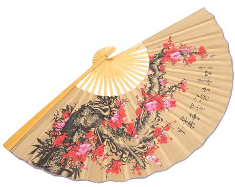 Alipis Éventail Mural Chinois en Grand Éventail Pliable Avec Motif Floral Pour Décoration Murale Moderne Idéal Pour Salon Mariages Et Célébrations