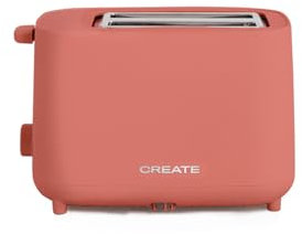 CREATE/TOAST STUDIO/Toaster Terrakotta / 6 Leistungsstufen, Krümelschublade, Thermostat, Auftauen, Aufwärmen, 2 breite Scheibenschlitze, 750W