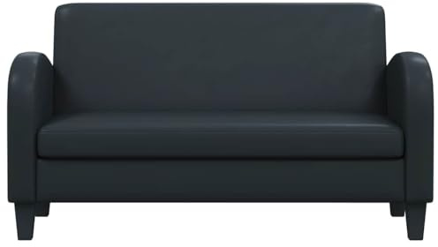 HEFZGDB Sofa 2-Sitzer Kunstleder Schwarz Loungesessel Sessel Wohnzimmer Kleines Sofa Kleine Couch Jugendzimmer für Wohnbereich Schlafzimmer Empfangsraum Büro