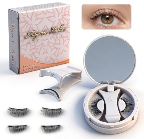 NGOKPYD Magnetic-Eyelashes with Applicator, Magnetic Eyelashes Natural Look, Reusable Natural Magnetic Lashes No Glue Needed, Easy to Wear and Remove(CT10-3)