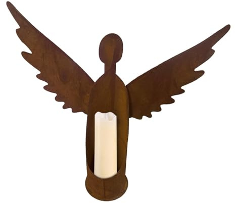 guloeuo Kerzenhalter Deko - Windgeschützte Dekorationsskulptur | Engel-Figuren Statue,für Terrasse, Garten, Hof, Patio, Hinterhof, Bauernhaus, Party, Einweihung