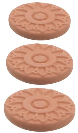 HOMOBABE Lot de 3 Humidificateurs à Cigares en Terre Cuite Marron, Forme Ronde, Entretien Facile et Compatibilité pour Cave à Cigares et Bureau