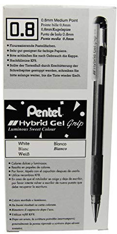 Pentel 1904 Gel-Tintenroller Hybrid Gel Grip K118L, weiß