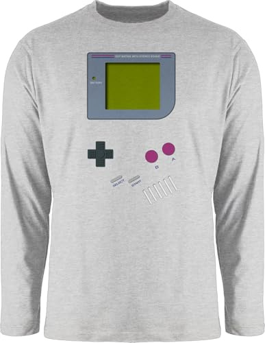 Shirtracer - Langarmshirt Herren Langarm Shirt - Karneval & Fasching - Gameboy | Nerds I 90s I 90iger I Fastnacht I Fasnacht I Fasnet